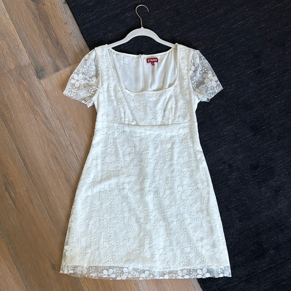 STAUD Sandra WhiteMini Dress in size 8 - Picture 6 of 6